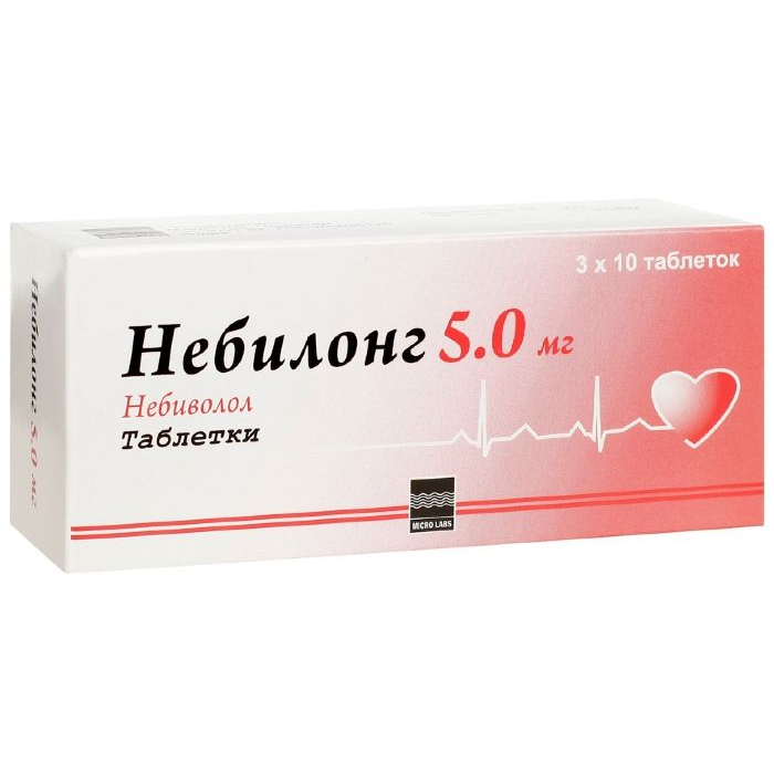 Небилонг таблетки 5 мг 30 шт, цены от 492 ₽,  в аптеках .