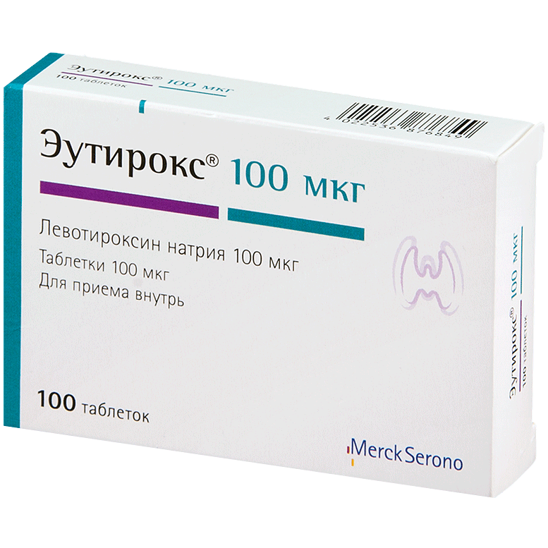 Эутирокс таблетки 100 мкг 100 шт. от 95 ₽,  в аптеках Москвы .