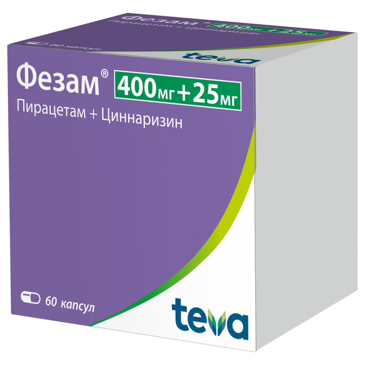 Фезам капсулы 400+25 мг 60 шт. от 313.8 ₽,  в Санкт-Петербурге .
